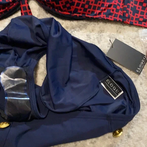 NWT ELOQUII Navy and Red Two Piece Bathing Suit 🔥 - Picture 5 of 10